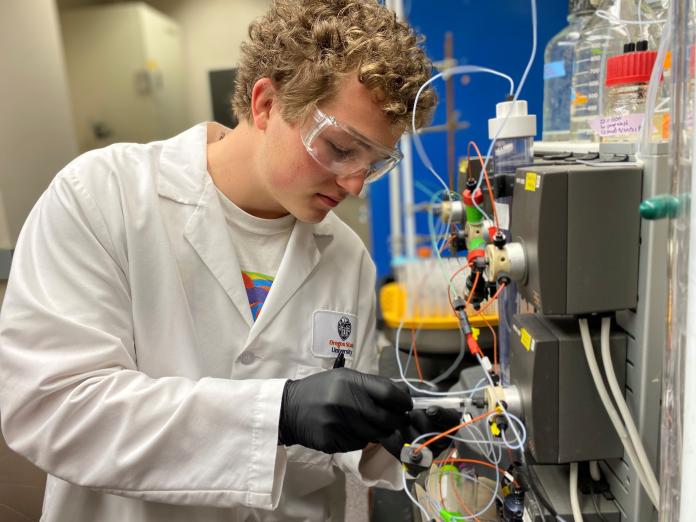 undergraduate student purifying protein 